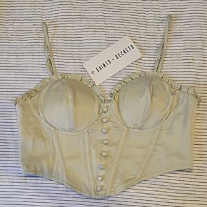 Satin Bustier Top with Button Detail Saints & Secrets